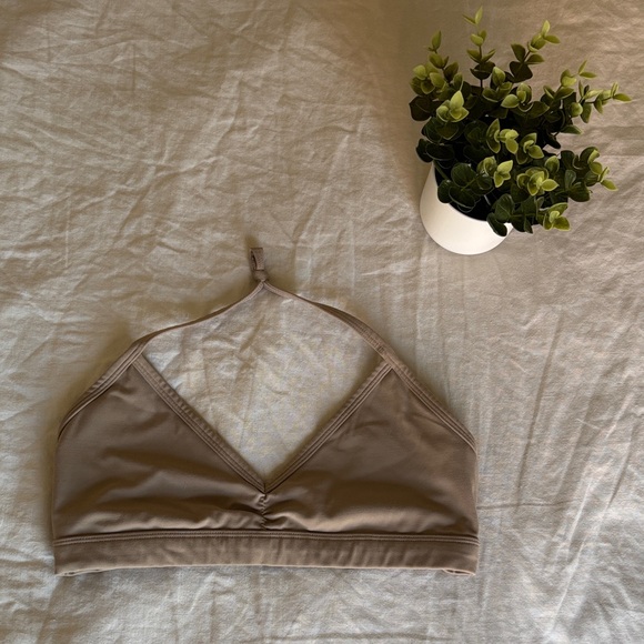 Elegant Tan Halter Bralette - Picture 1 of 2